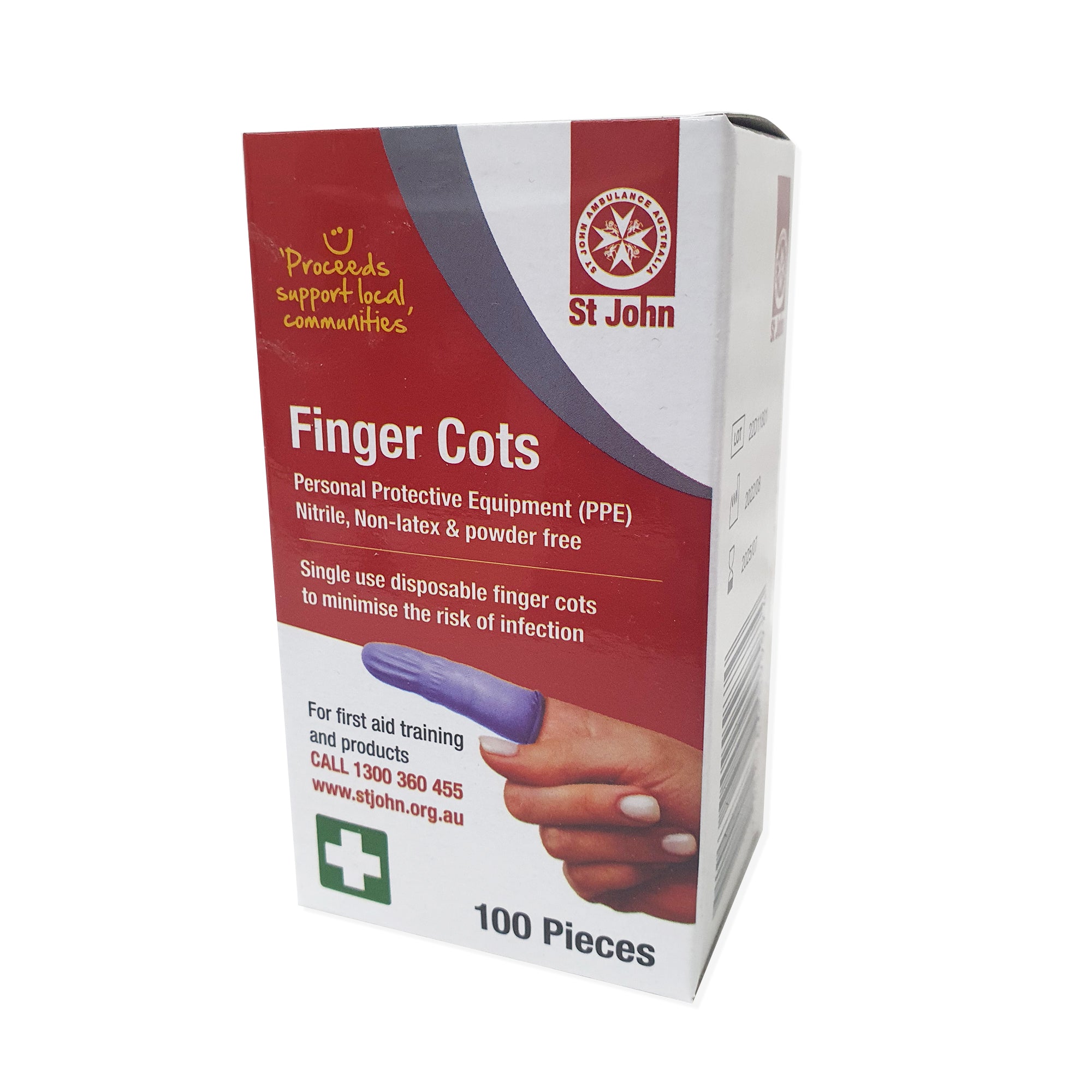 Finger Cots Blue 100 pack – St John Ambulance National Online Shop