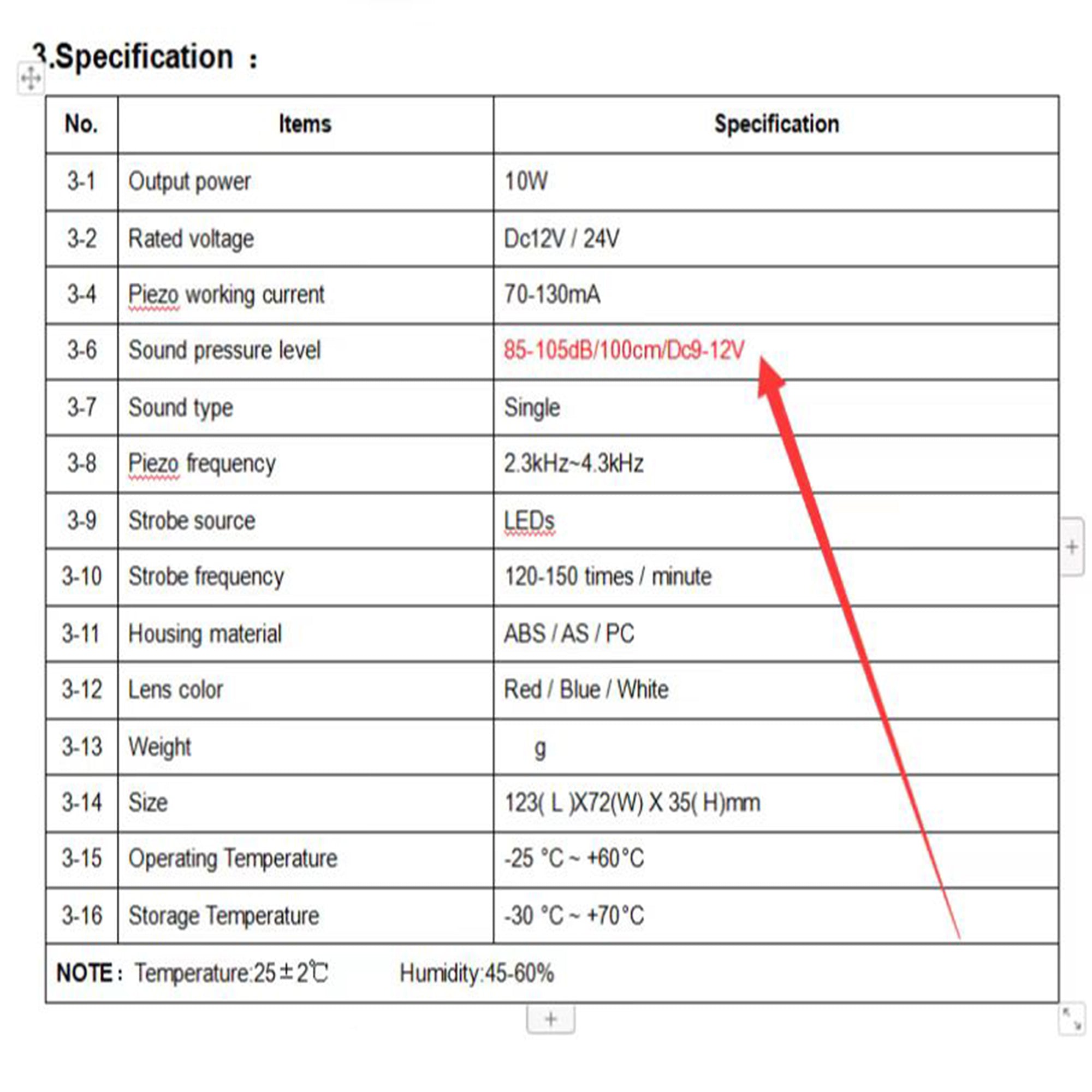 specification