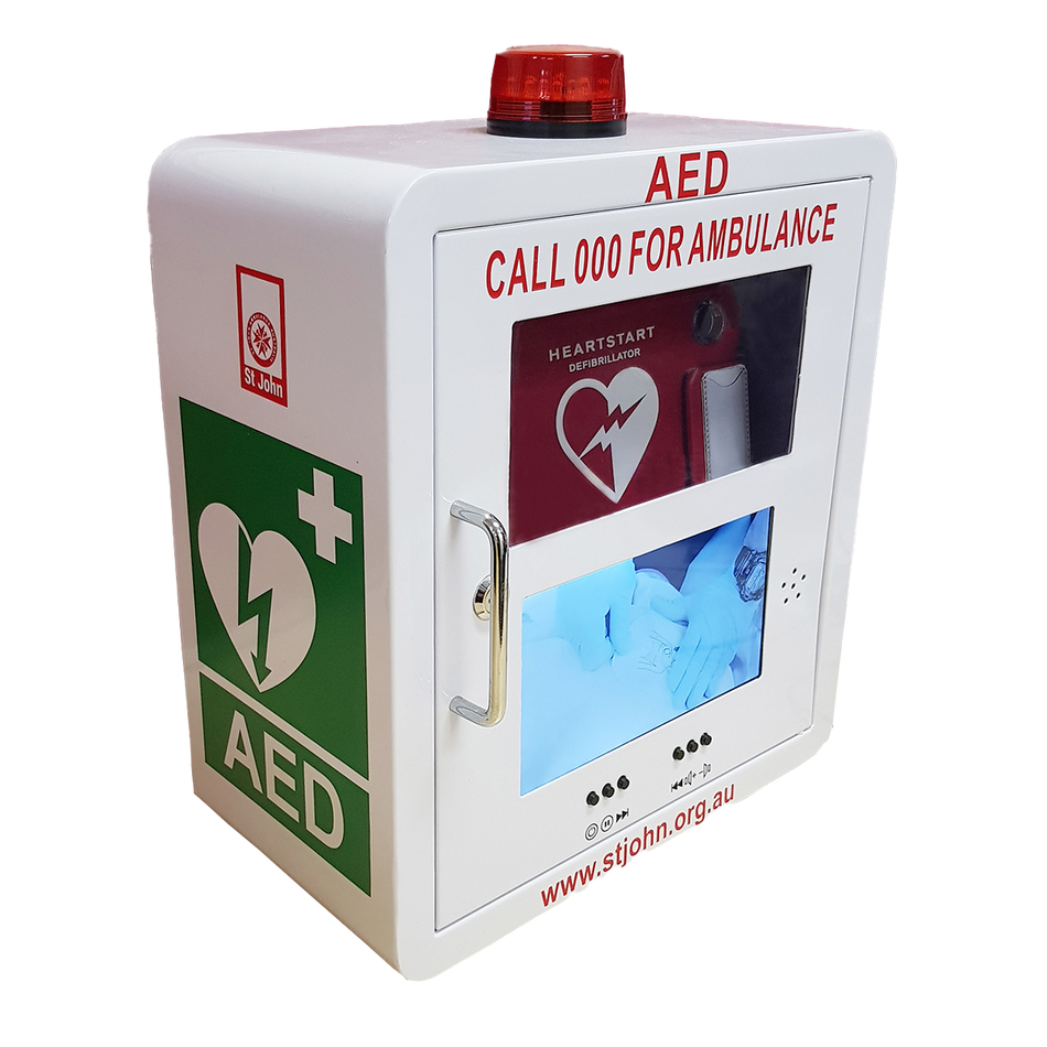 Defibrillator Cabinet with Video and Alarm