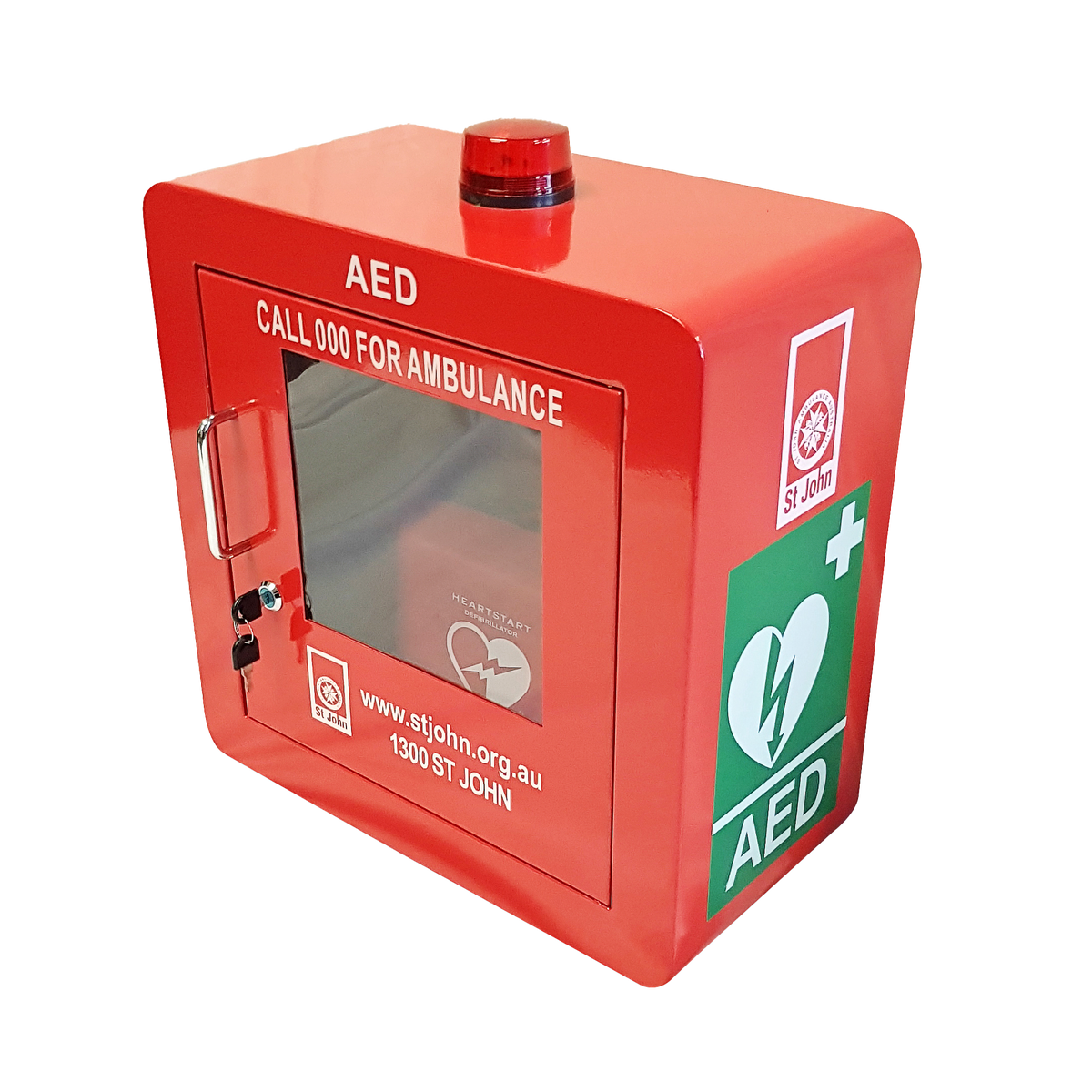 Defibrillator Cabinet Red Box with Alarm and Strobe Light – St John ...