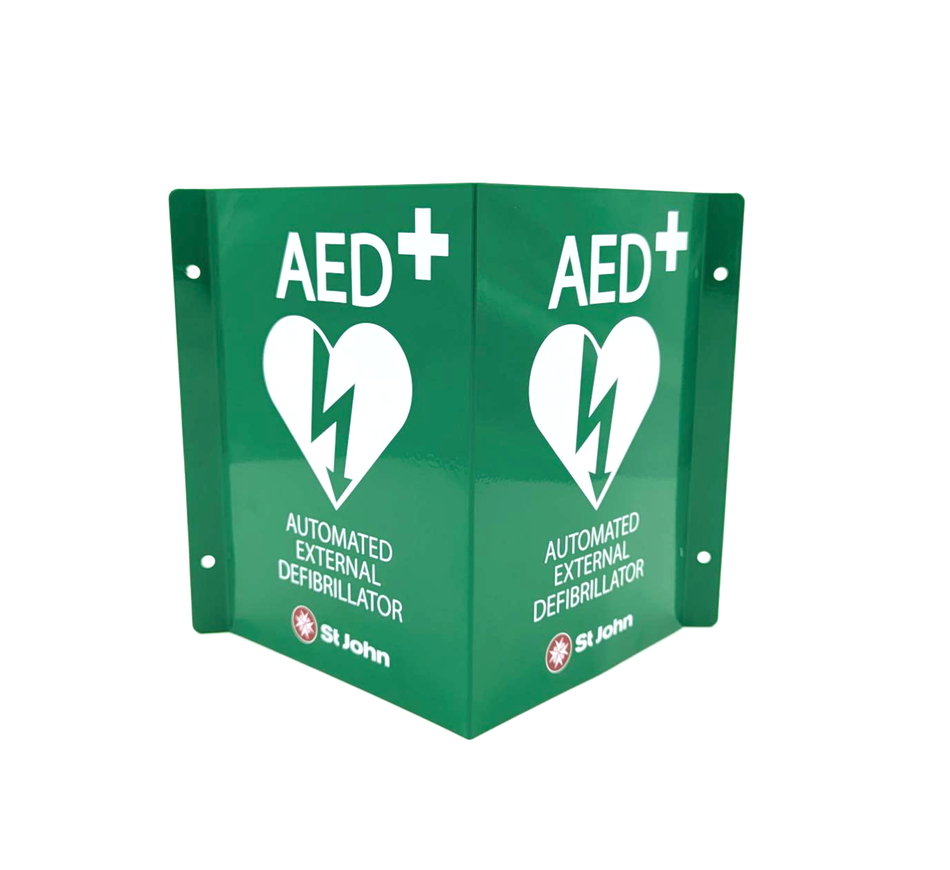 First Aid Signage for AED 90 Degree - Metal