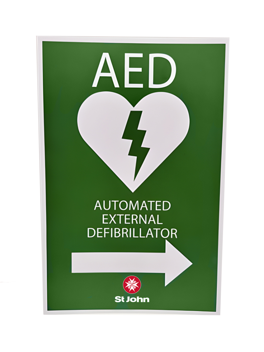 AED Signage with Right Arrow