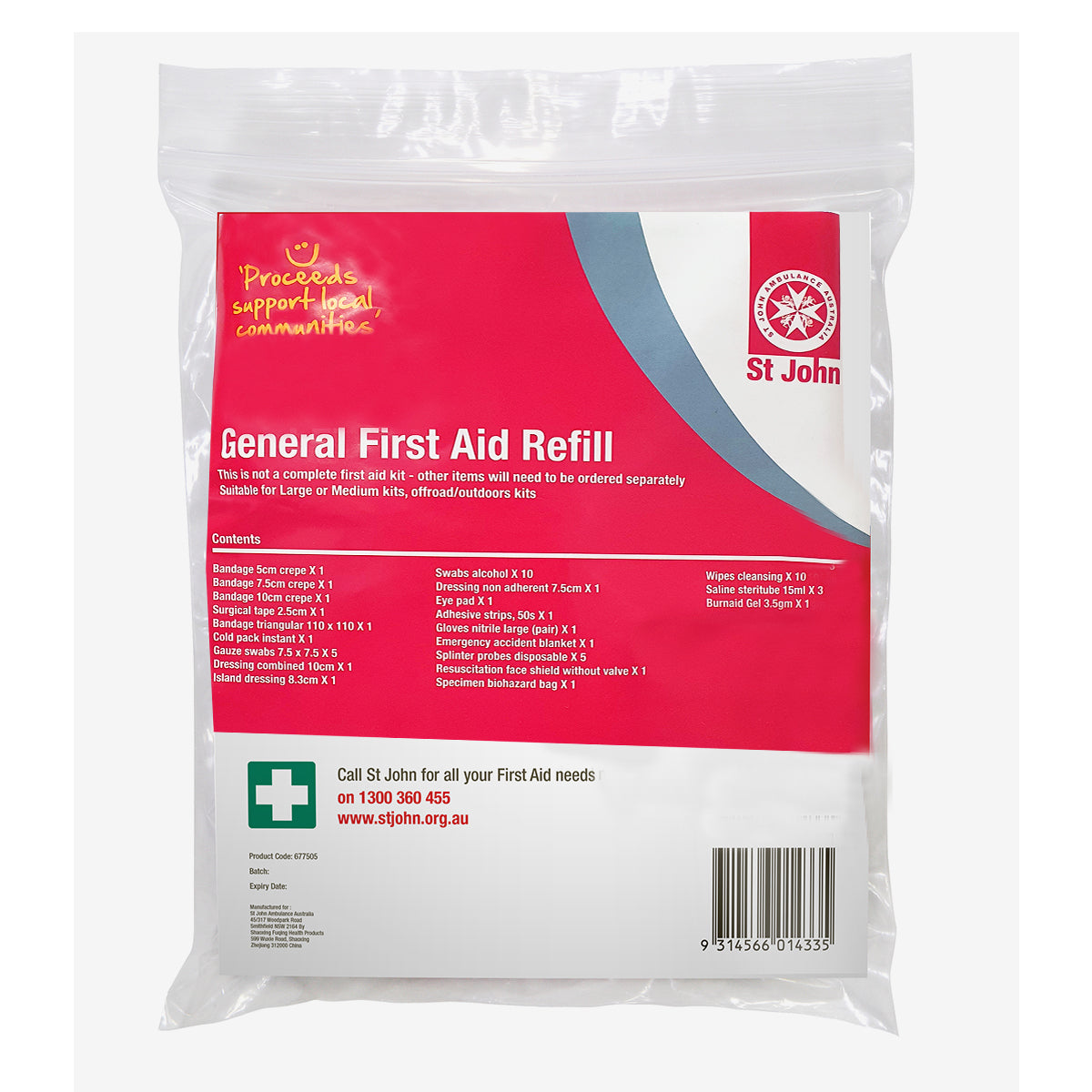 St John General First Aid Refill Pack – St John Ambulance National ...