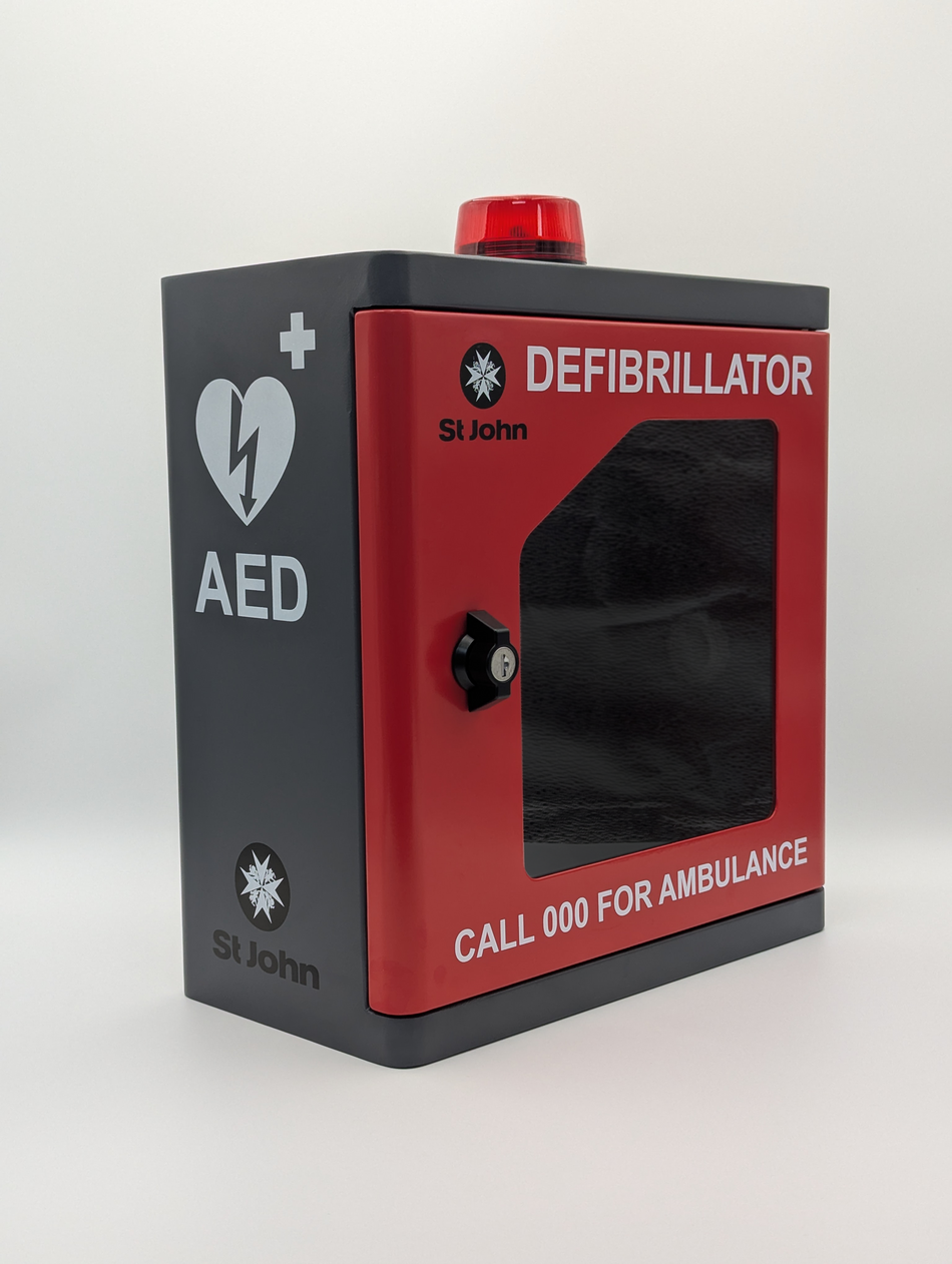 AED Aluminium Outdoor Cabinet with Alarm - Red