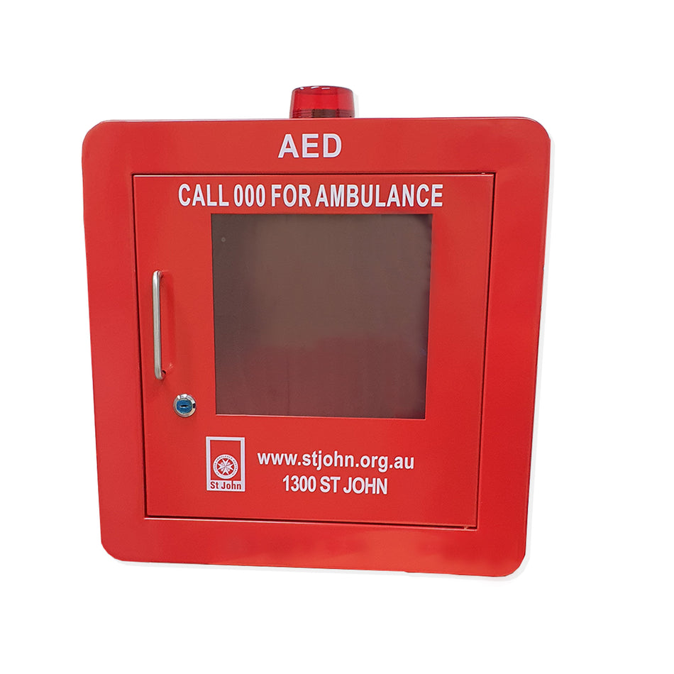 Defibrillator Cabinet Red Box with Alarm and Strobe Light