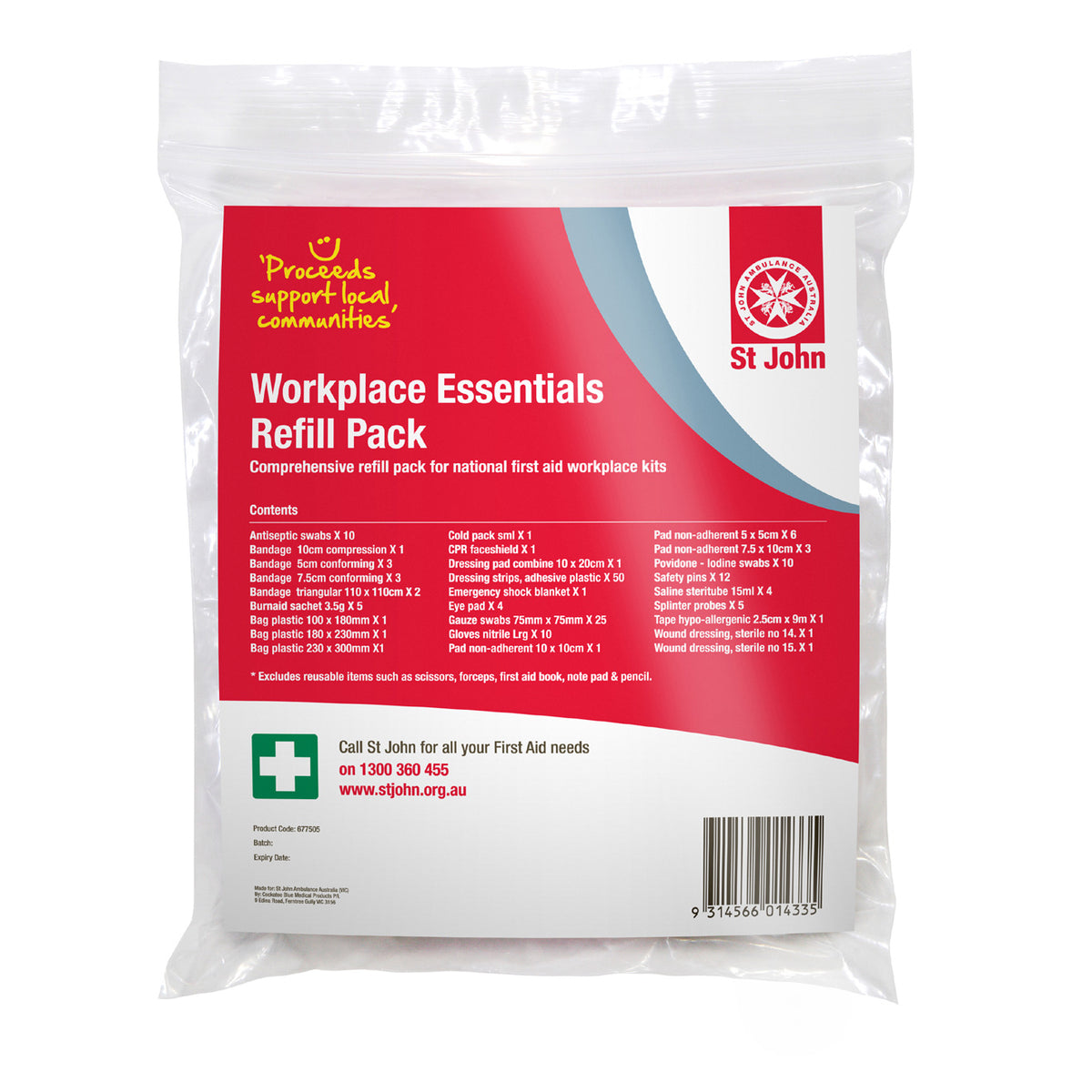 Workplace Essentials First Aid Refill Pack – St John Ambulance National ...